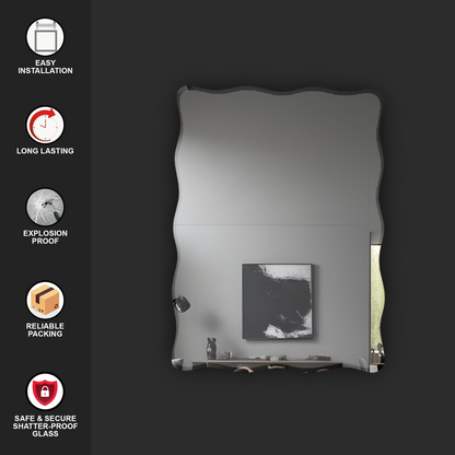 Wall Mounted Mirror - Wavy Rectangle