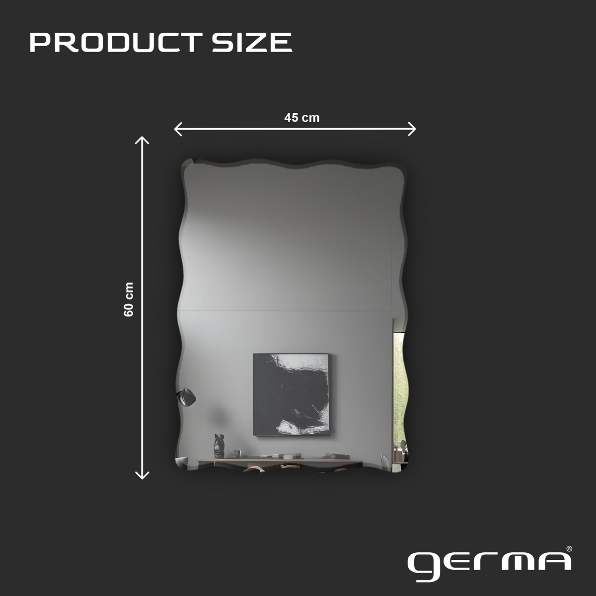 Wall Mounted Mirror - Wavy Rectangle