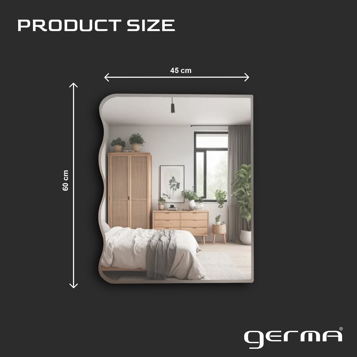 Wall Mounted Mirror - Single Side Wavy