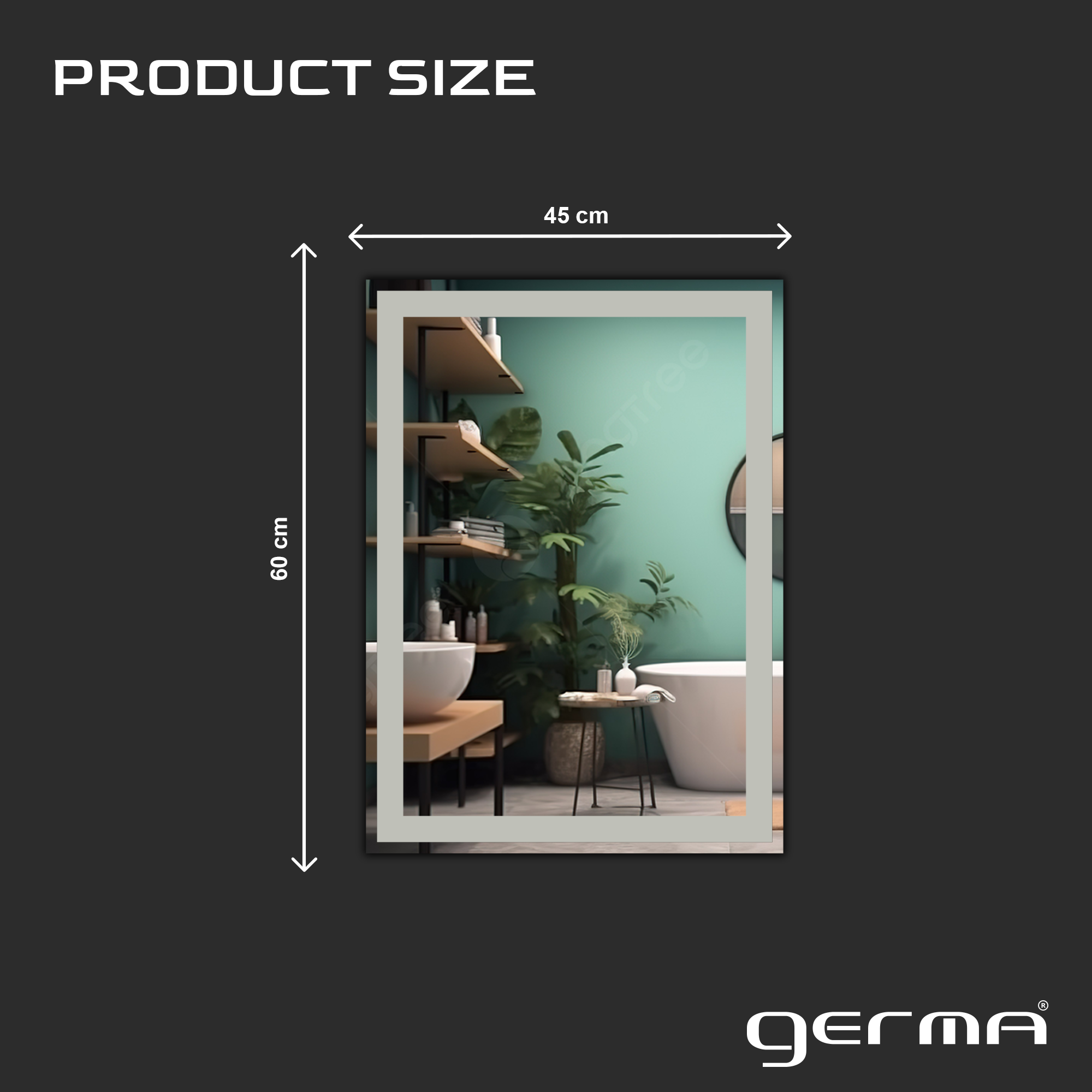Germa Rectangular Frosted Wall Mounted Frameless Mirror with Beveled Edges/Wall Mirror for Bathroom/Living Room/Bed Room/Dressing Room (18x24inch)