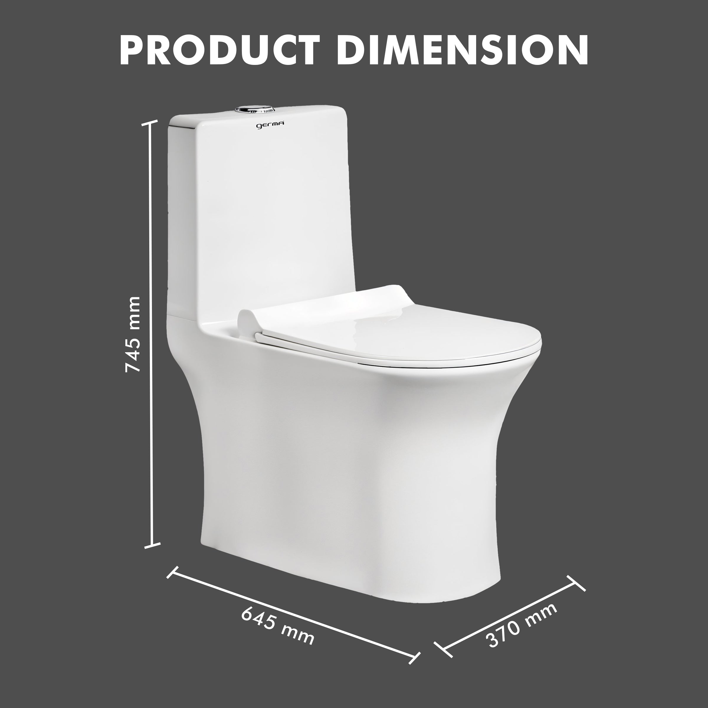 Floor Mounted Ceramic One Piece Closet - Gaint