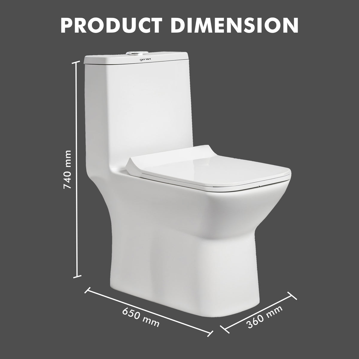 Floor Mounted Ceramic One Piece Closet - Gapes