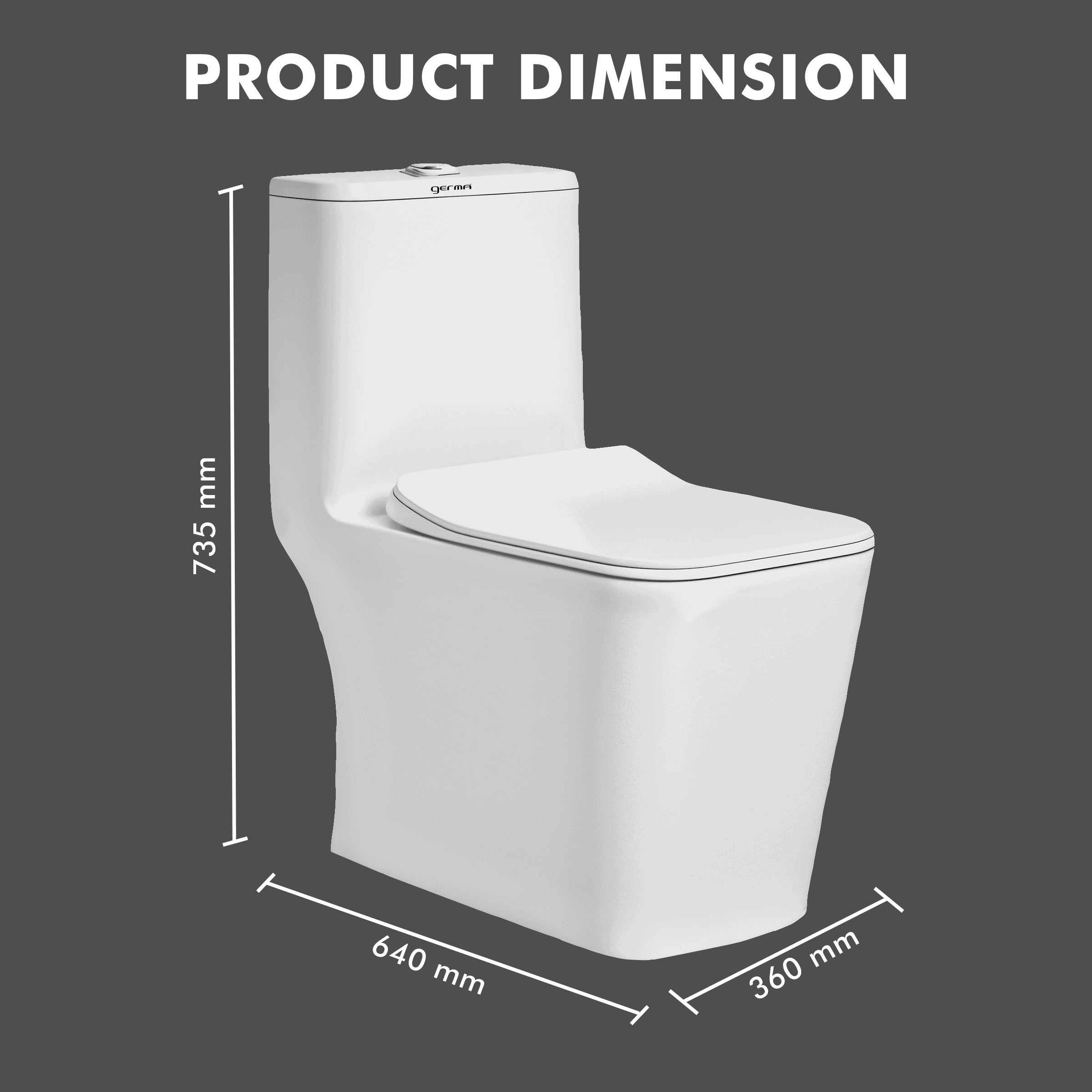 Floor Mounted Ceramic One Piece Closet - Gibbs
