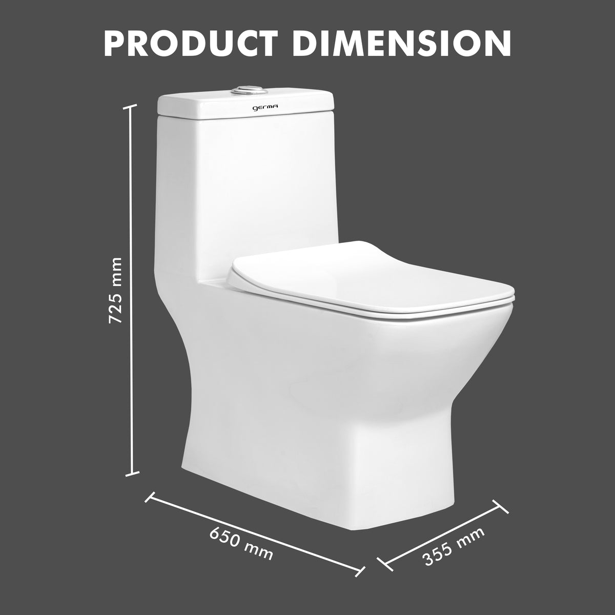 Floor Mounted Ceramic One Piece Closet - Glair