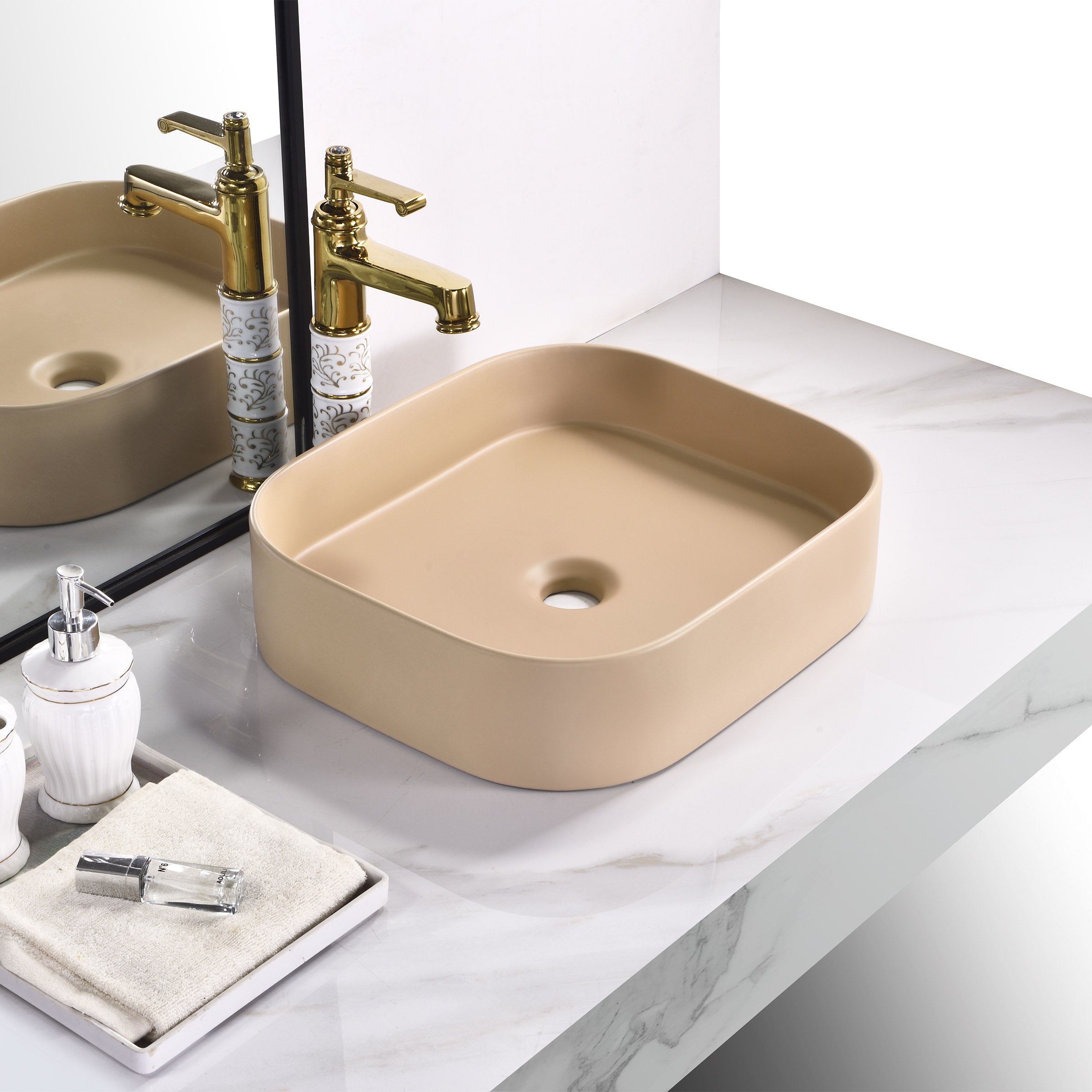 Ceramic Table Top Designer Basin - TR 20052-DB-MT JUDIO BEIGE-MATT