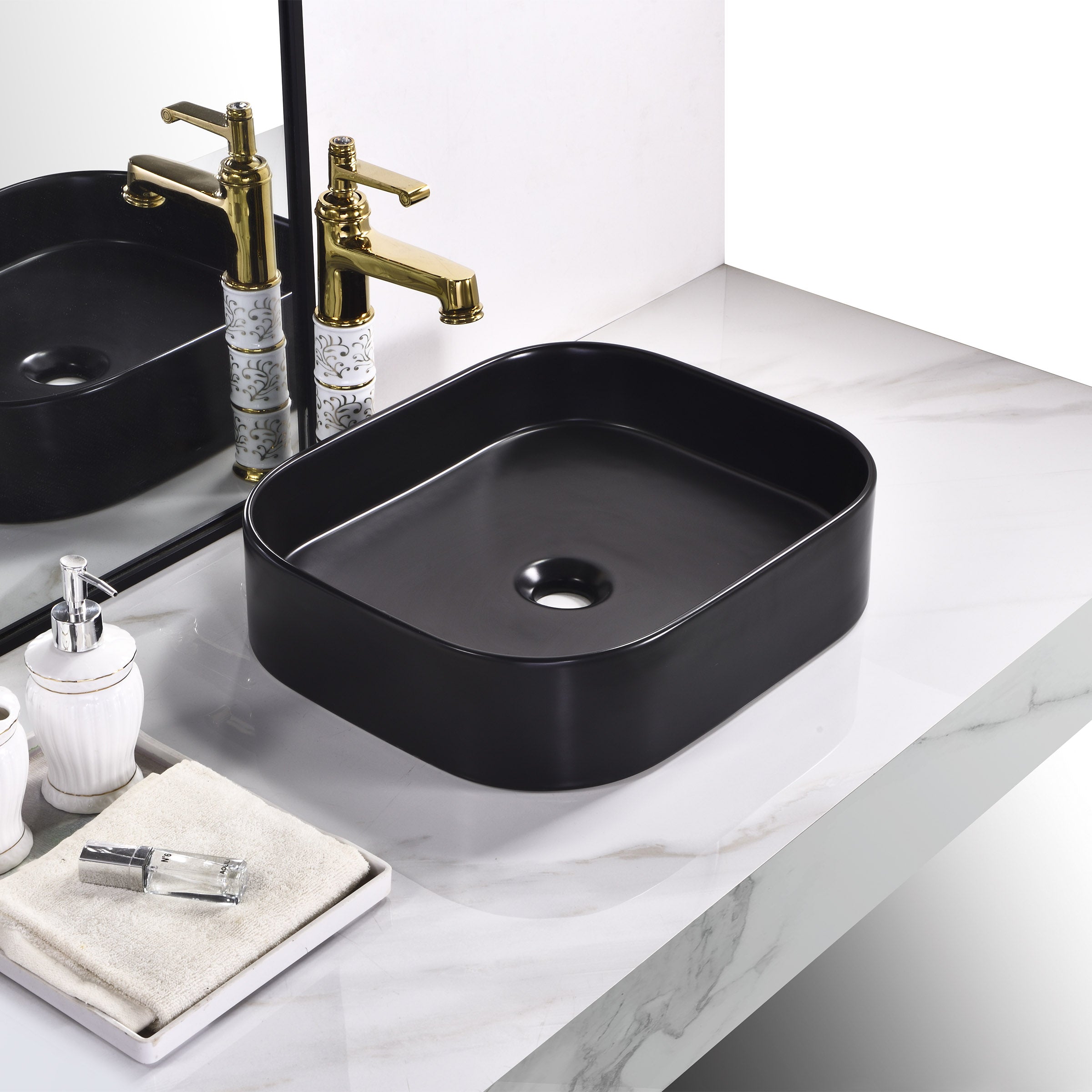 Ceramic Table Top Designer Basin - TR 20052-B-MT JUDIO BLACK-MATT
