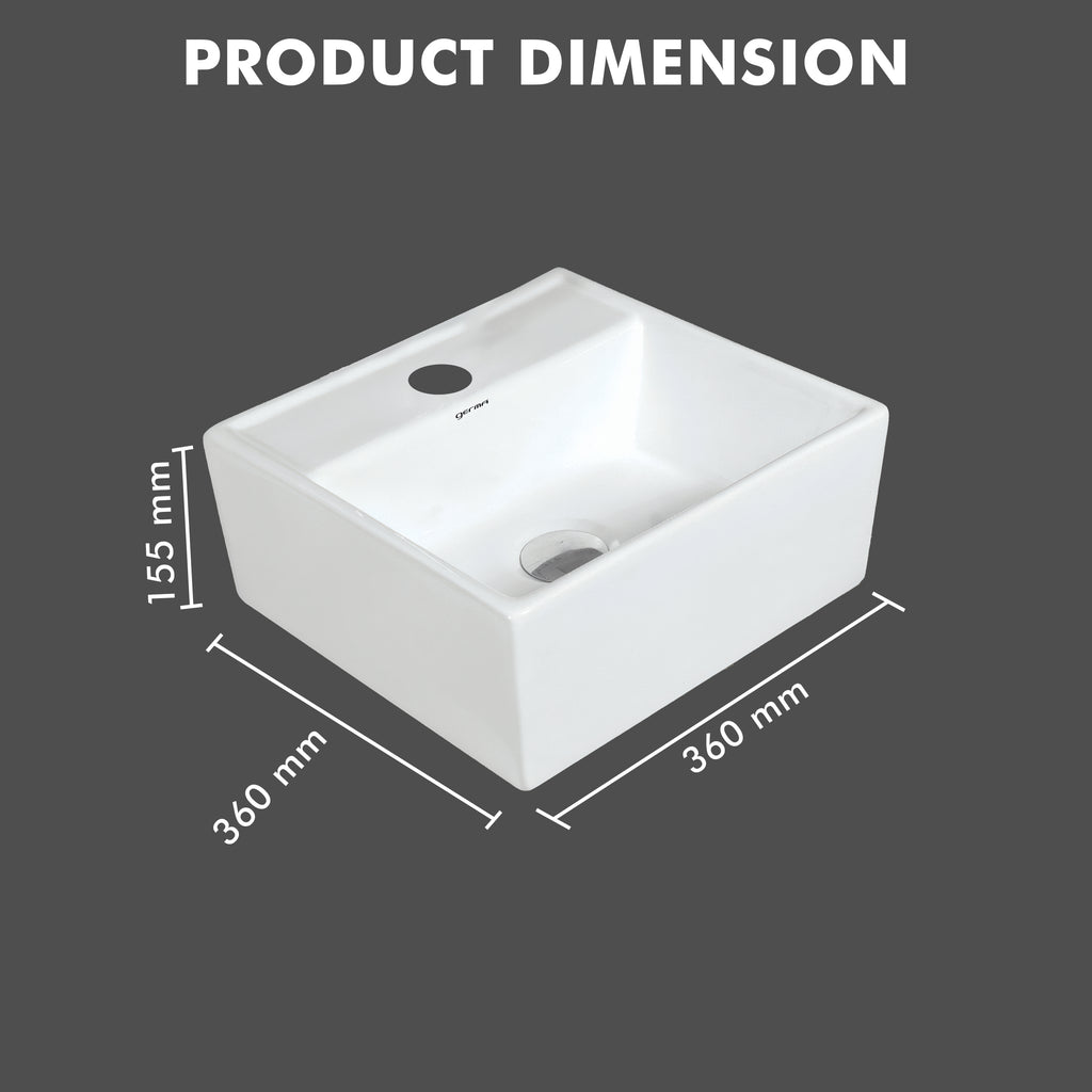 Ceramic Designer Basin Table Top Cum Wall Hung - TR 85019 KRISTEN