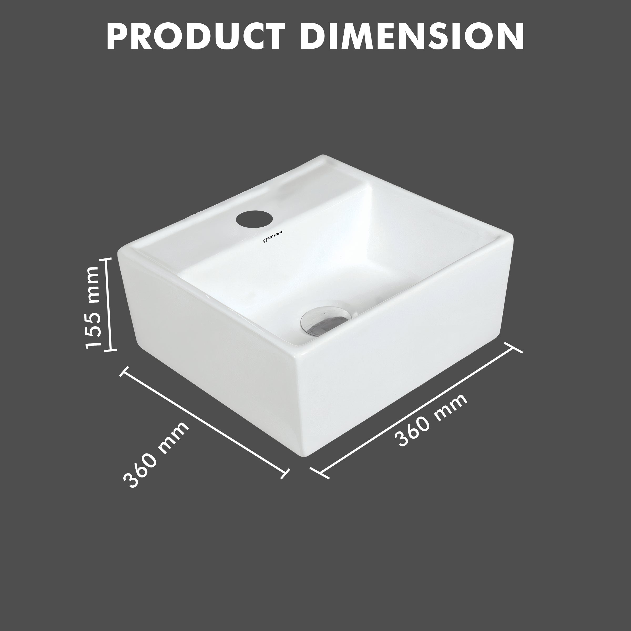 Ceramic Designer Basin Table Top Cum Wall Hung - TR 85019 KRISTEN