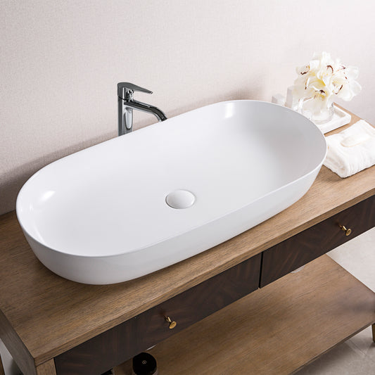 Ceramic Table Top Designer Basin - TR 20026-W LONGISLE WHITE