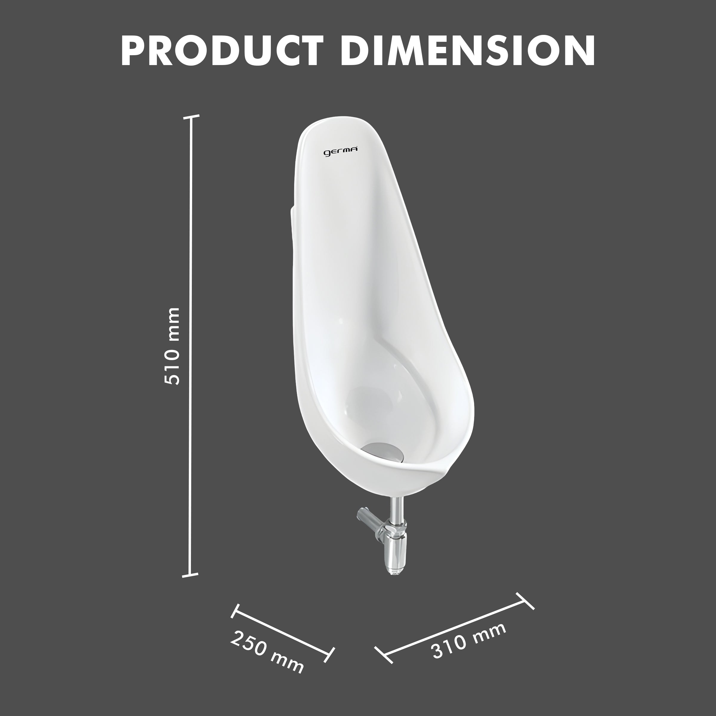 Wall Mounted Ceramic Urinal - Melody