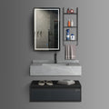Washbasin Cabinet with Led Mirror and Side Cabinet - Marble Grey