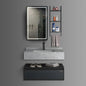 Washbasin Cabinet with Led Mirror and Side Cabinet - TR 4061-80 MARBLE GREY