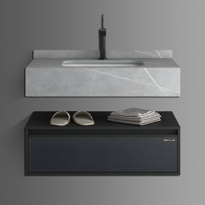 Washbasin Cabinet with Led Mirror and Side Cabinet - TR 4061-80 MARBLE GREY