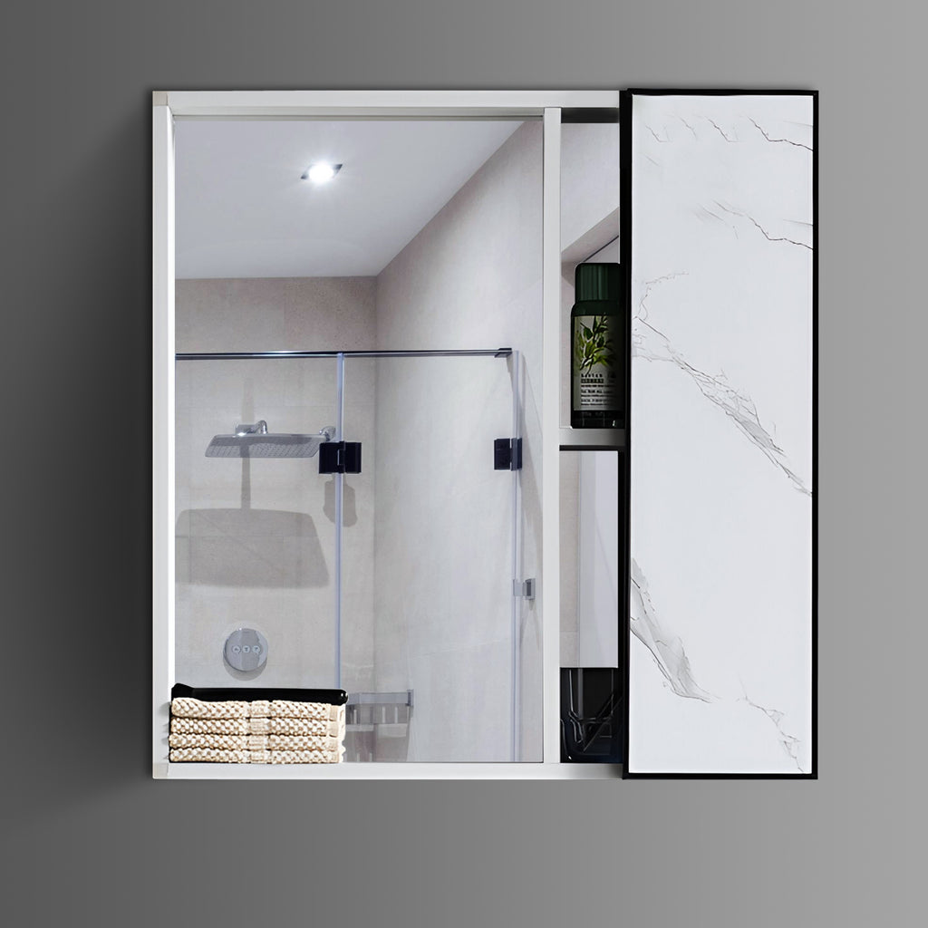 Washbasin Cabinet Along with Mirror Cabinet - Marbo White