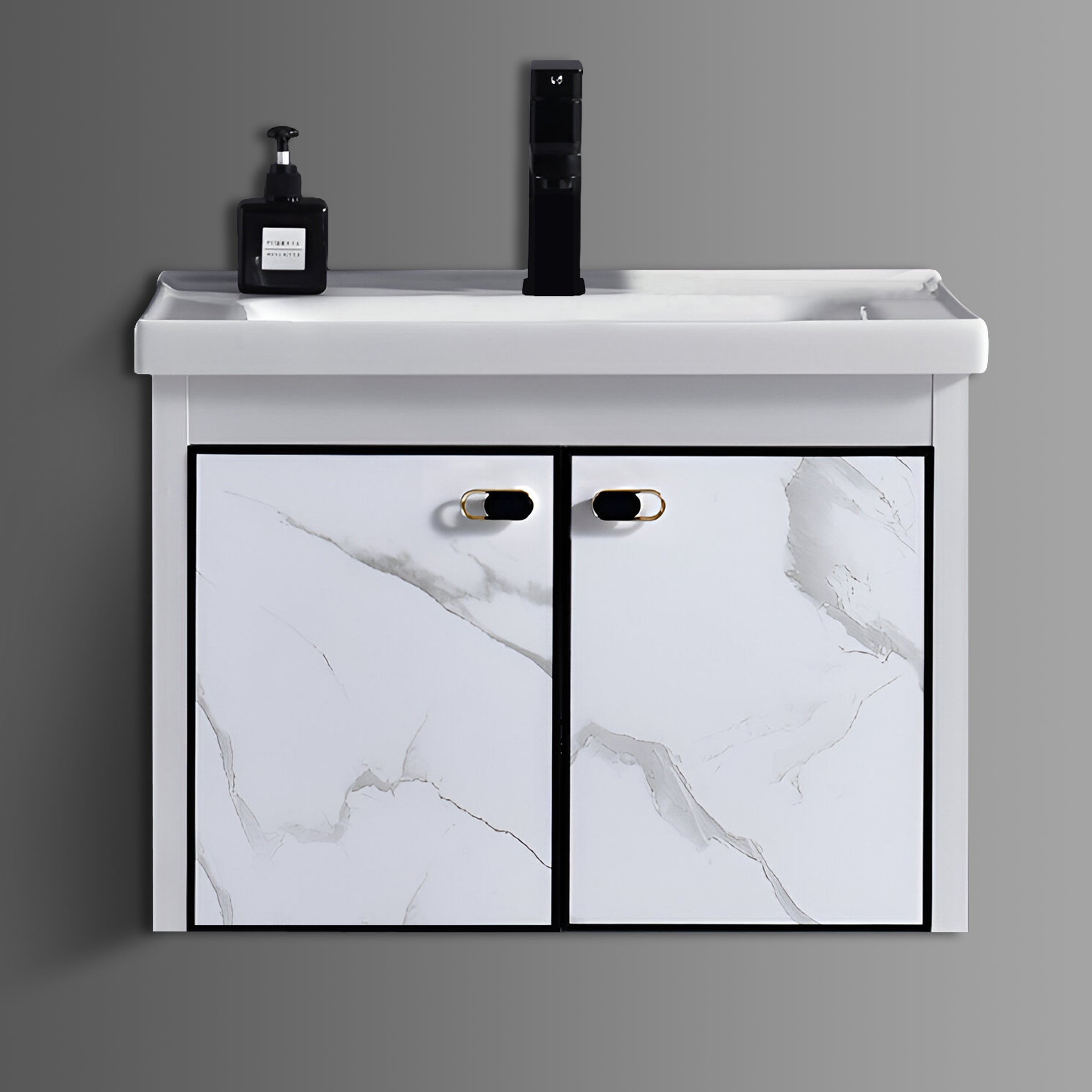 Washbasin Cabinet Along with Mirror Cabinet - Marbo White