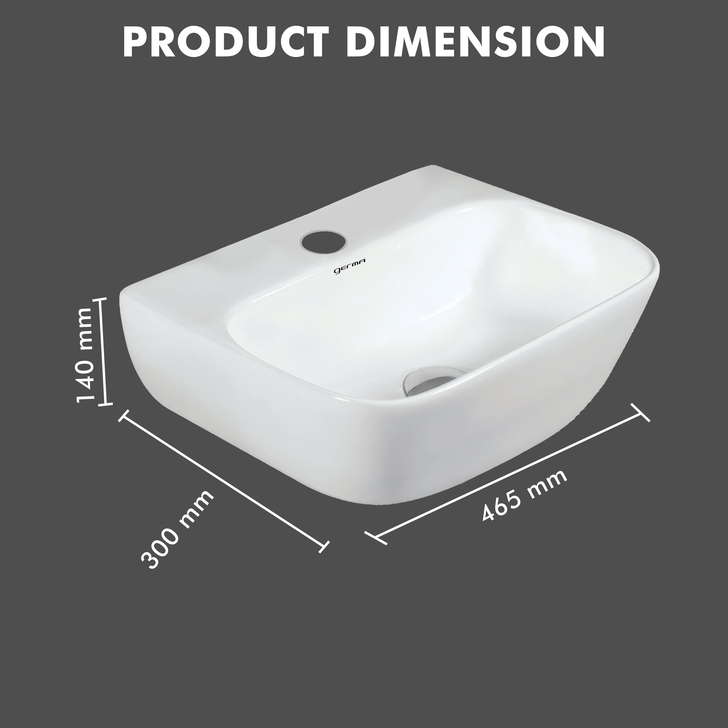 Ceramic Designer Basin Table Top Cum Wall Hung - TR 85015 TONIA