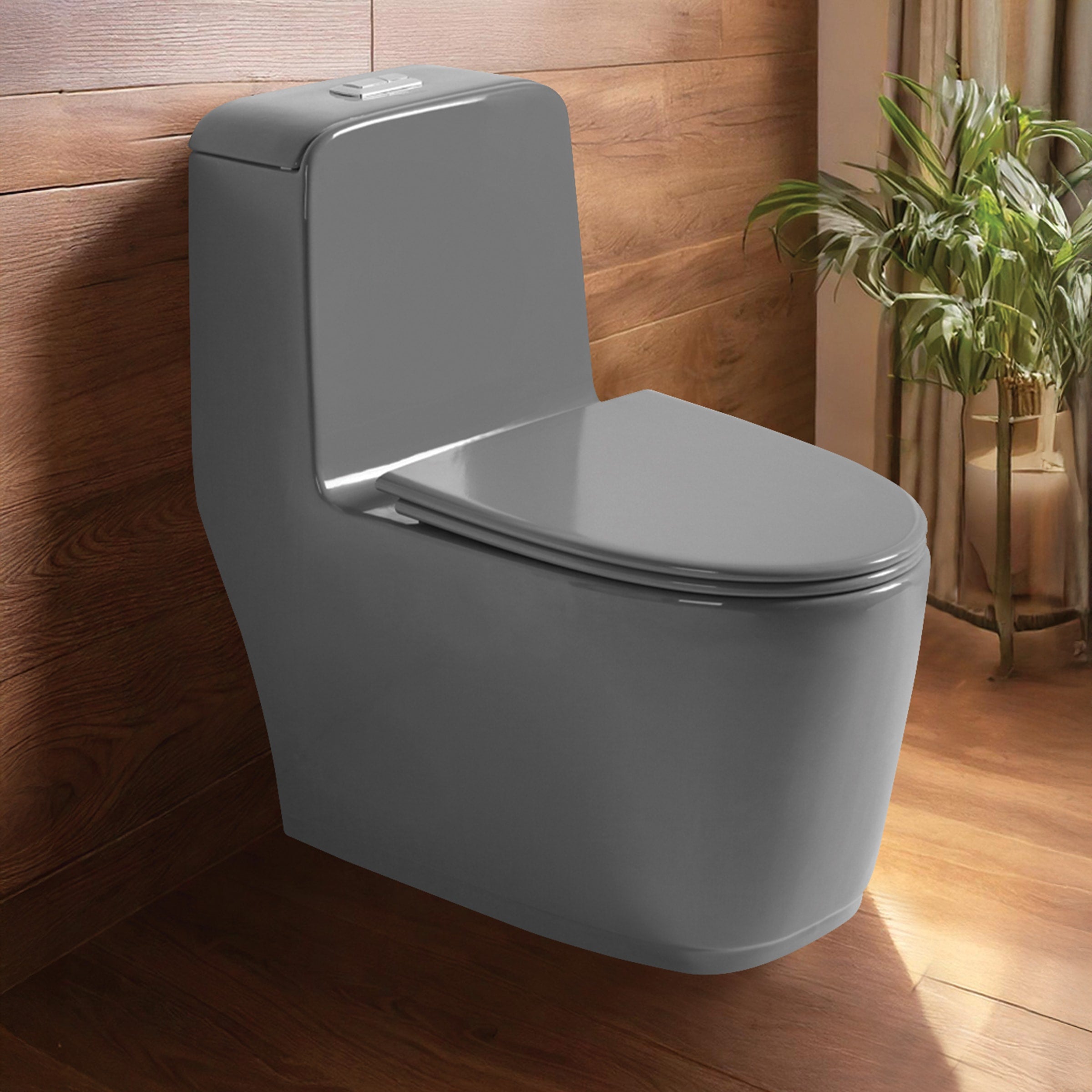 Floor Mounted Ceramic One Piece Closet - Lego Grey