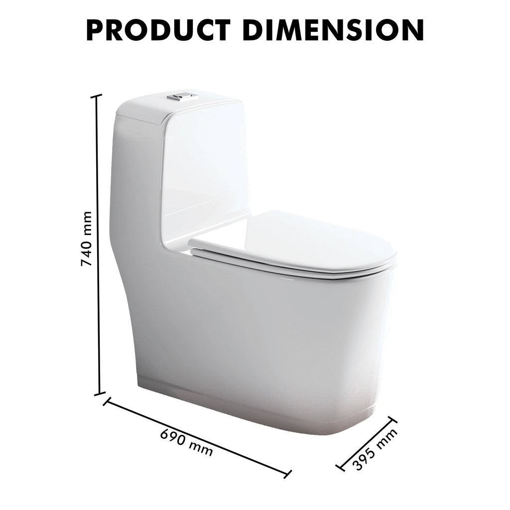 Floor Mounted Ceramic One Piece Closet - Lego White