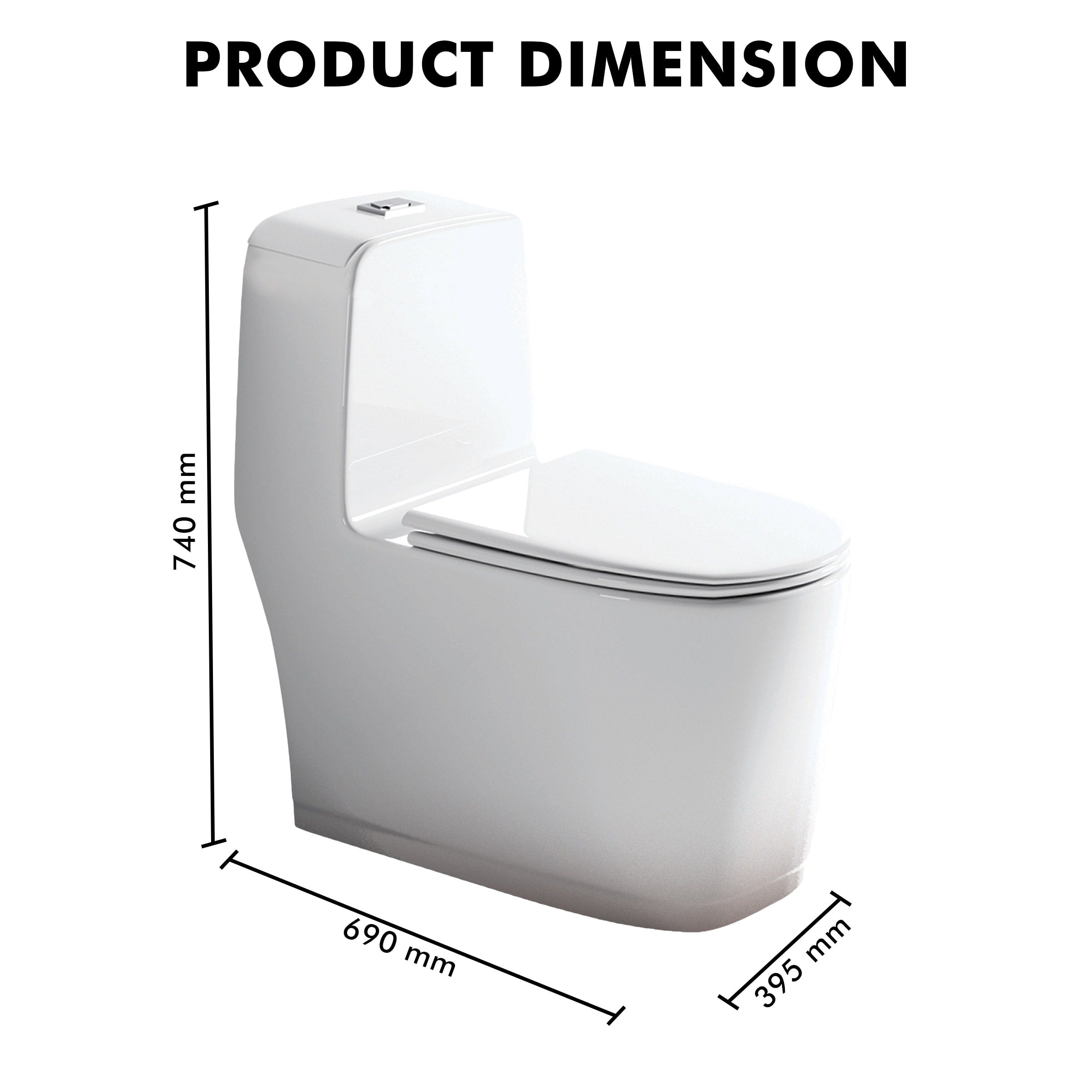 Floor Mounted Ceramic One Piece Closet - Lego White