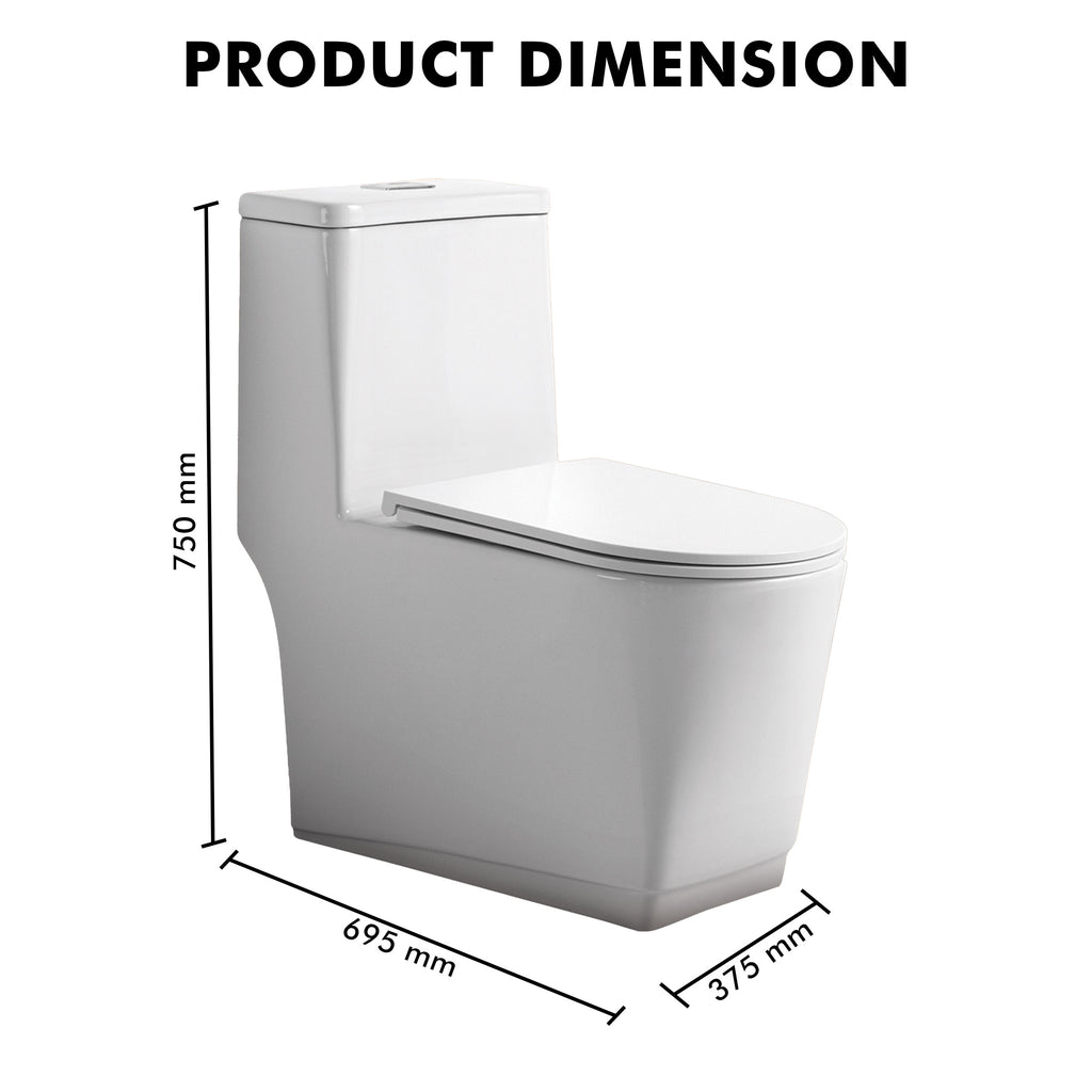 Floor Mounted Ceramic One Piece Closet - Sevol White