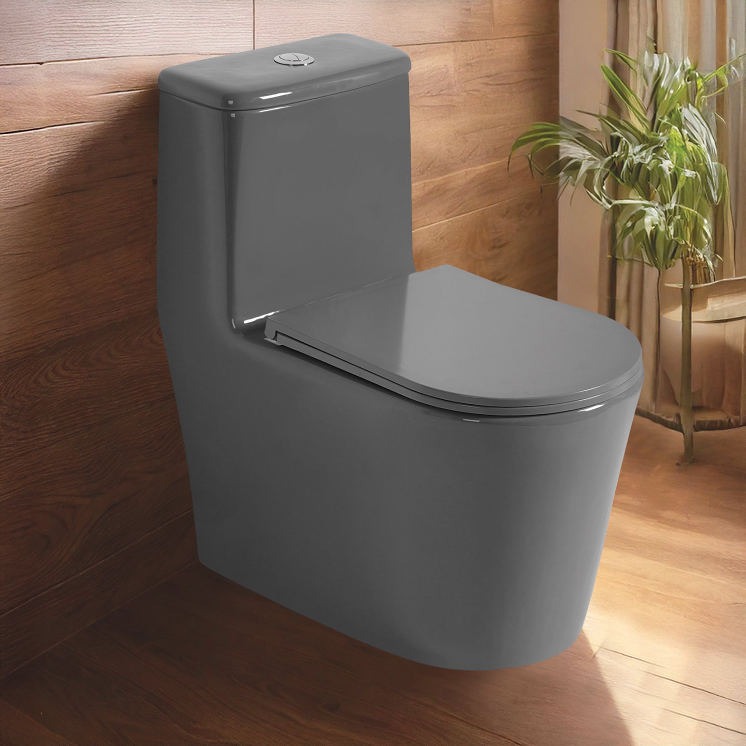 Floor Mounted Ceramic One Piece Closet - Yera Grey