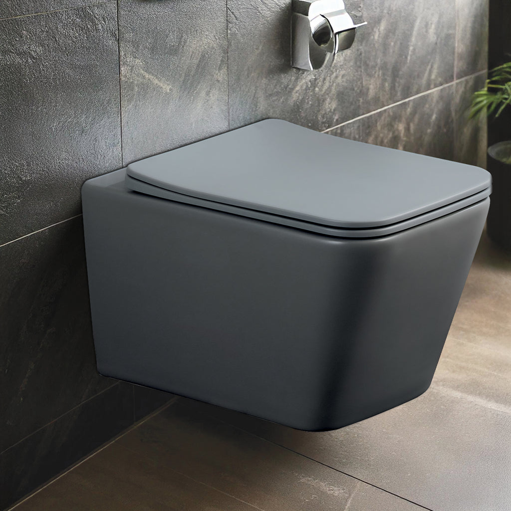 Wall Mounted Ceramic One Piece Closet - Zume Grey Matt