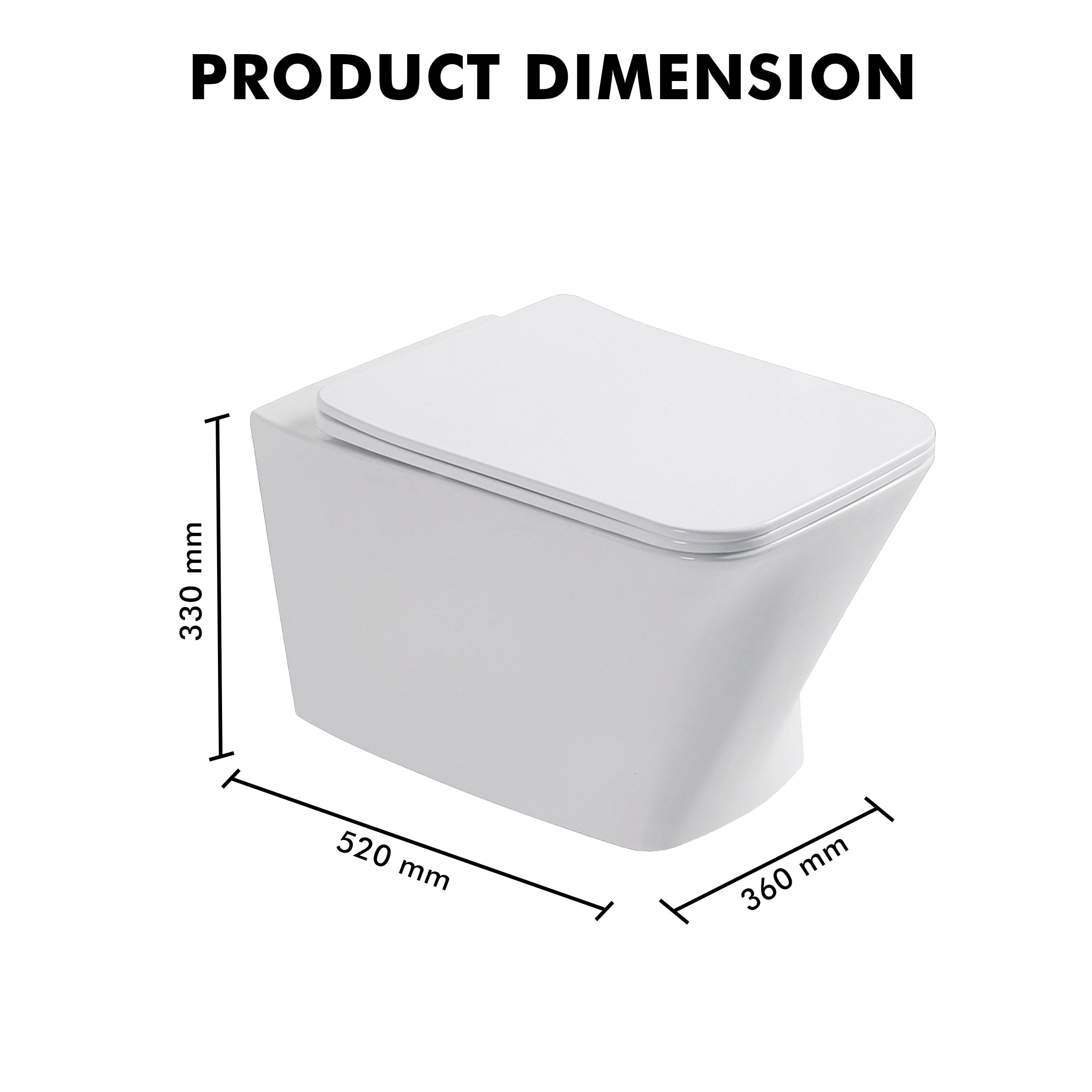 Wall Mounted Ceramic One Piece Closet - Bossy White