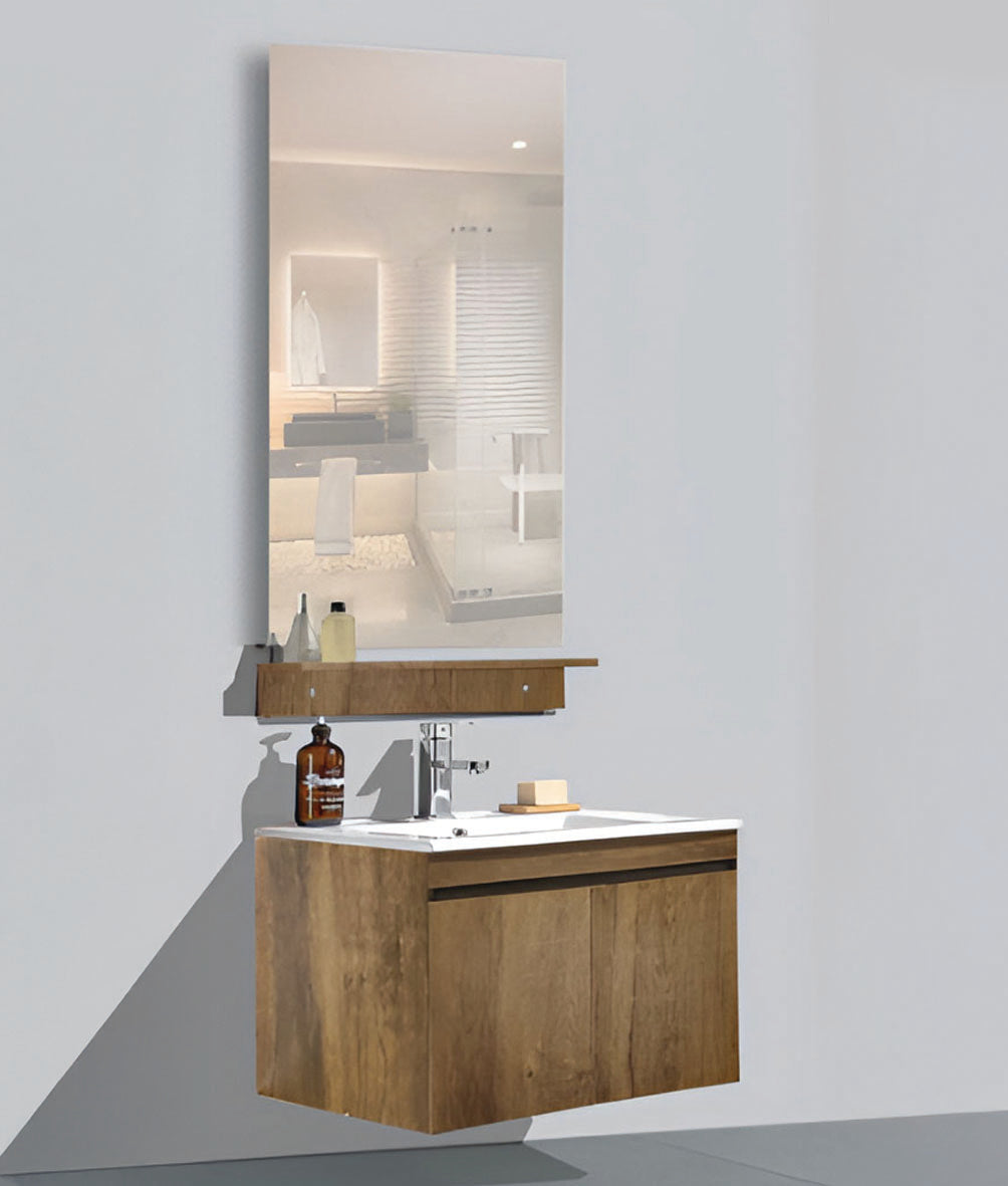 Washbasin Cabinet with Mirror and Shelf - Antique Brusei