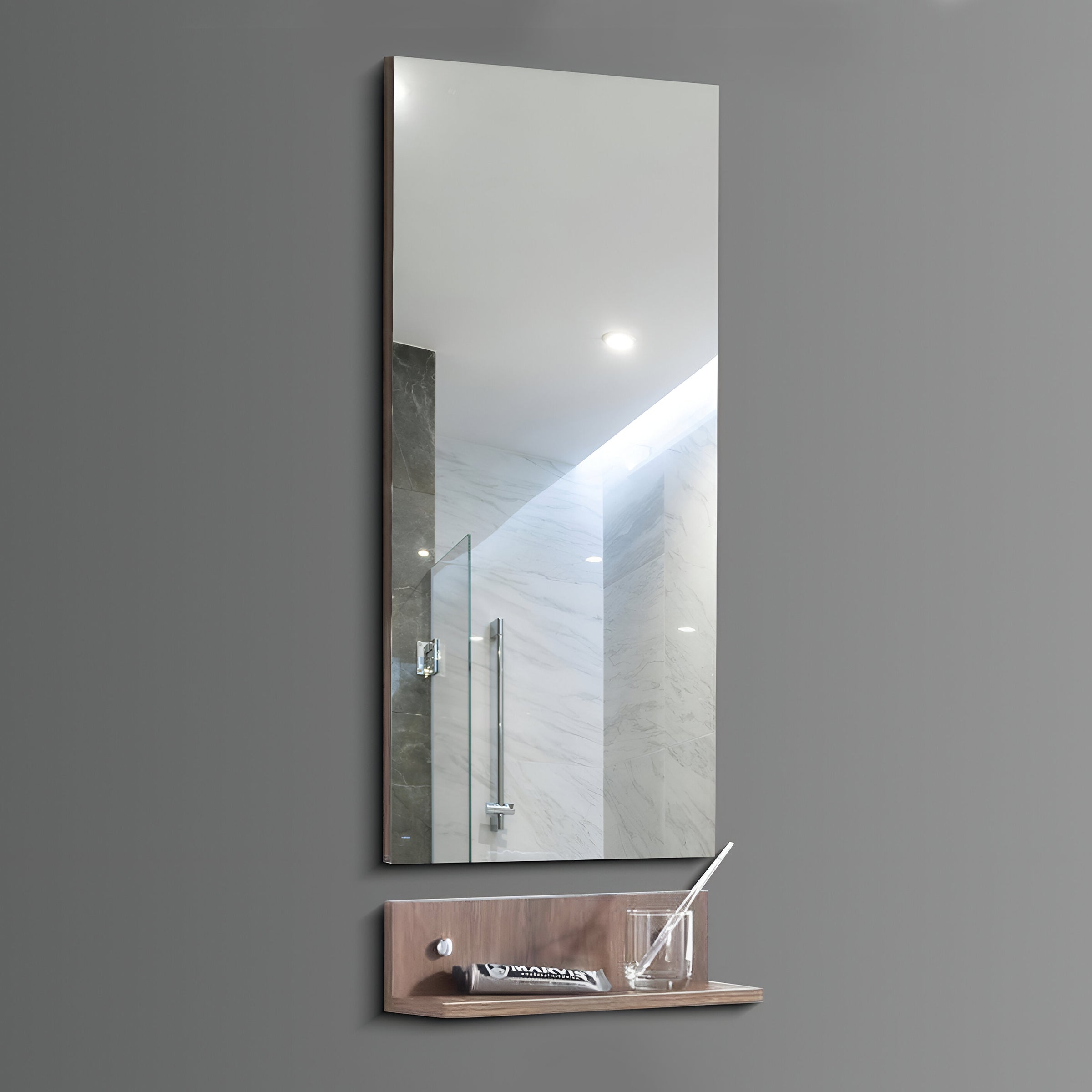 Washbasin Cabinet with Mirror and Shelf - Antique Brusei