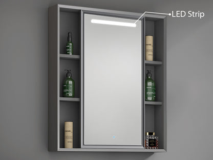 Carbon Fiber Cabinet with Mirror Cabinet - TR 3515 Vertical Line Grey
