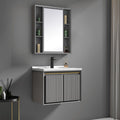 Carbon Fiber Cabinet with Mirror Cabinet - Vertical Line Grey