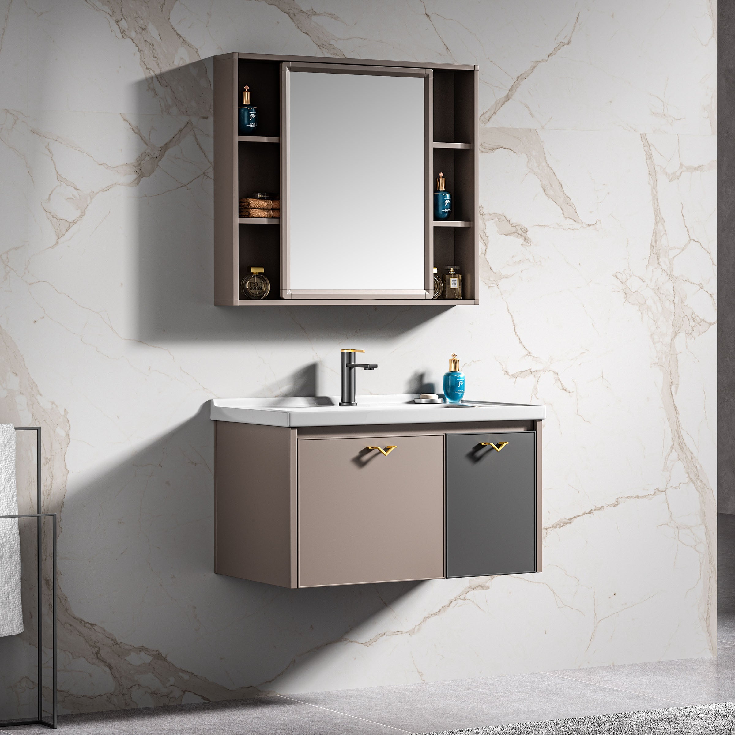 Carbon Fiber Cabinet with Mirror Cabinet - Dual Merino