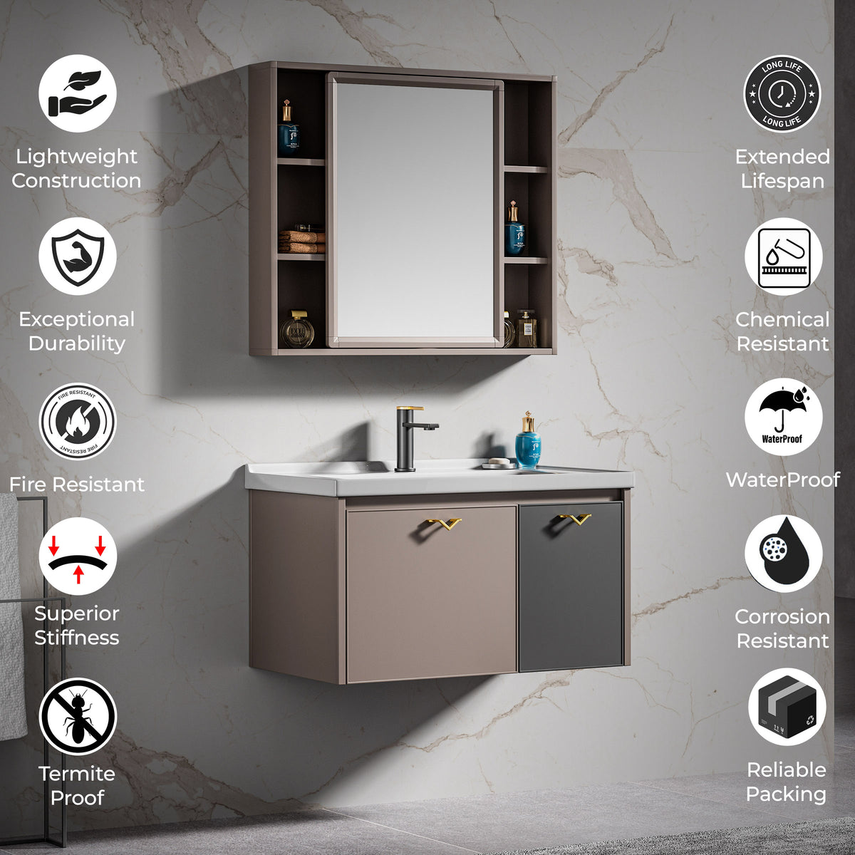 Carbon Fiber Cabinet with Mirror Cabinet - TR 3518 Dual Merino