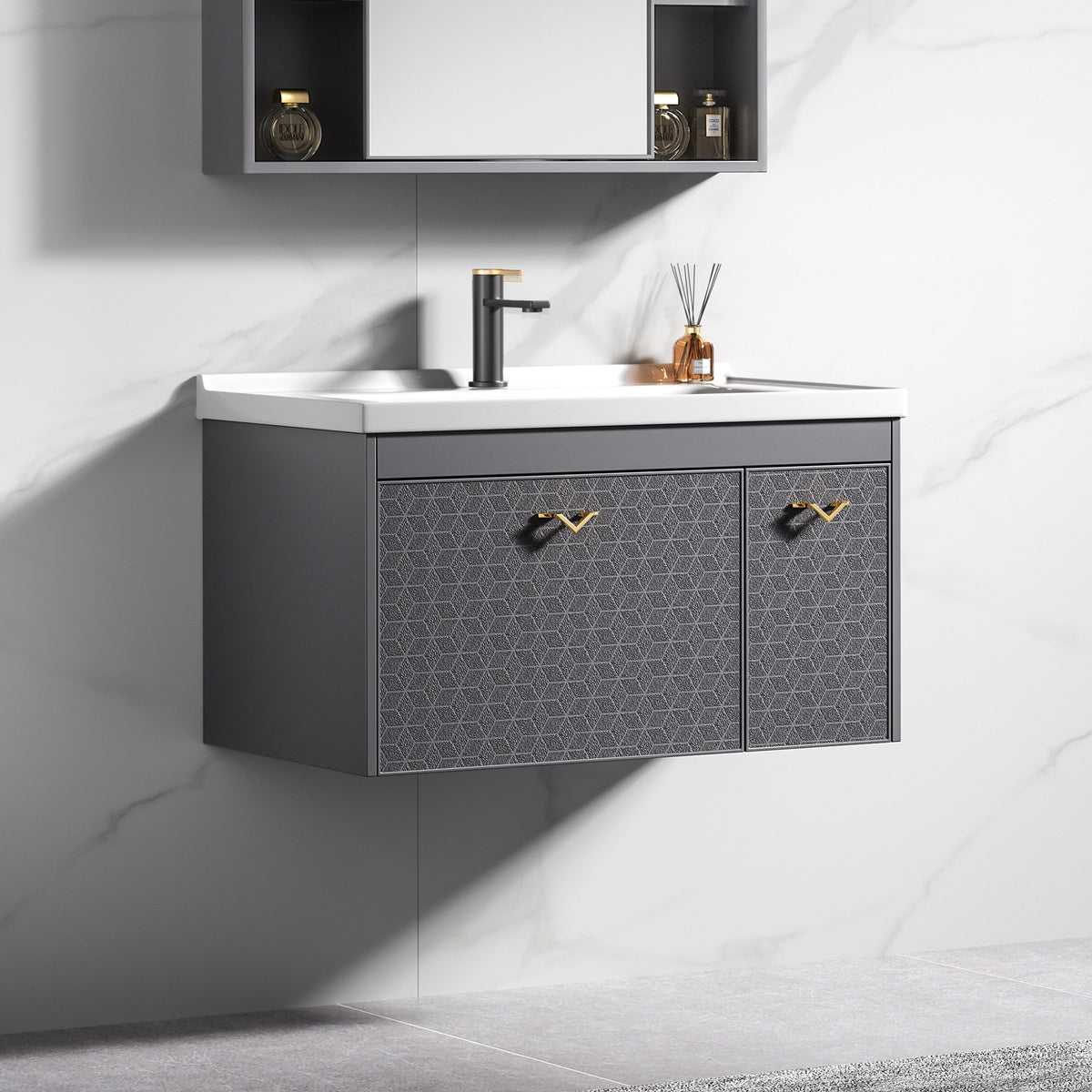 Carbon Fiber Cabinet with Mirror Cabinet