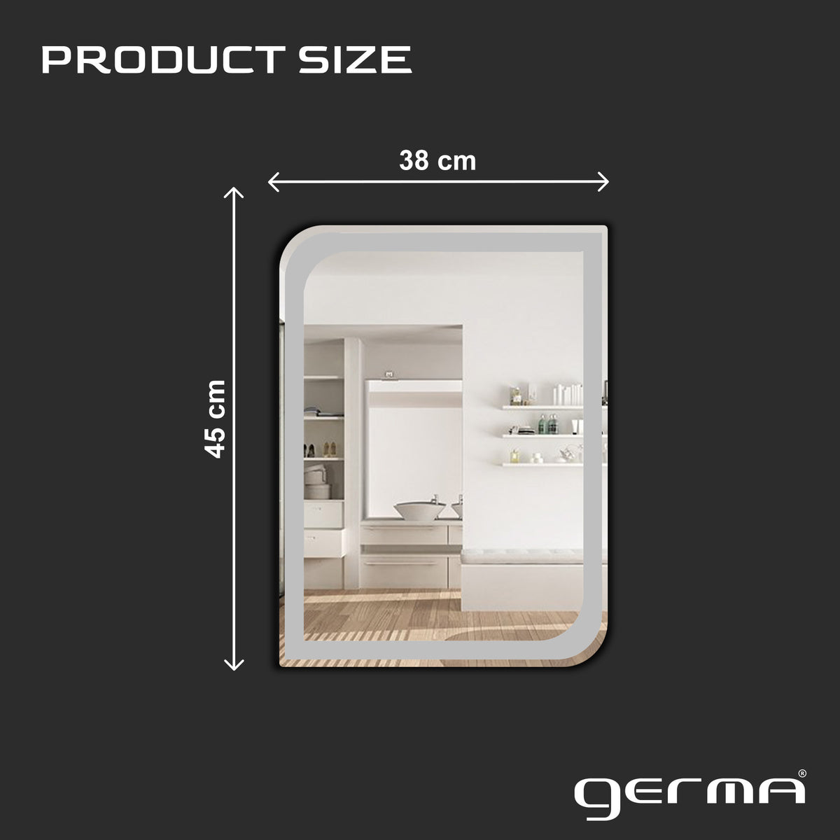 Wall Mounted Frosted Mirror - Islington Rectangle Shape