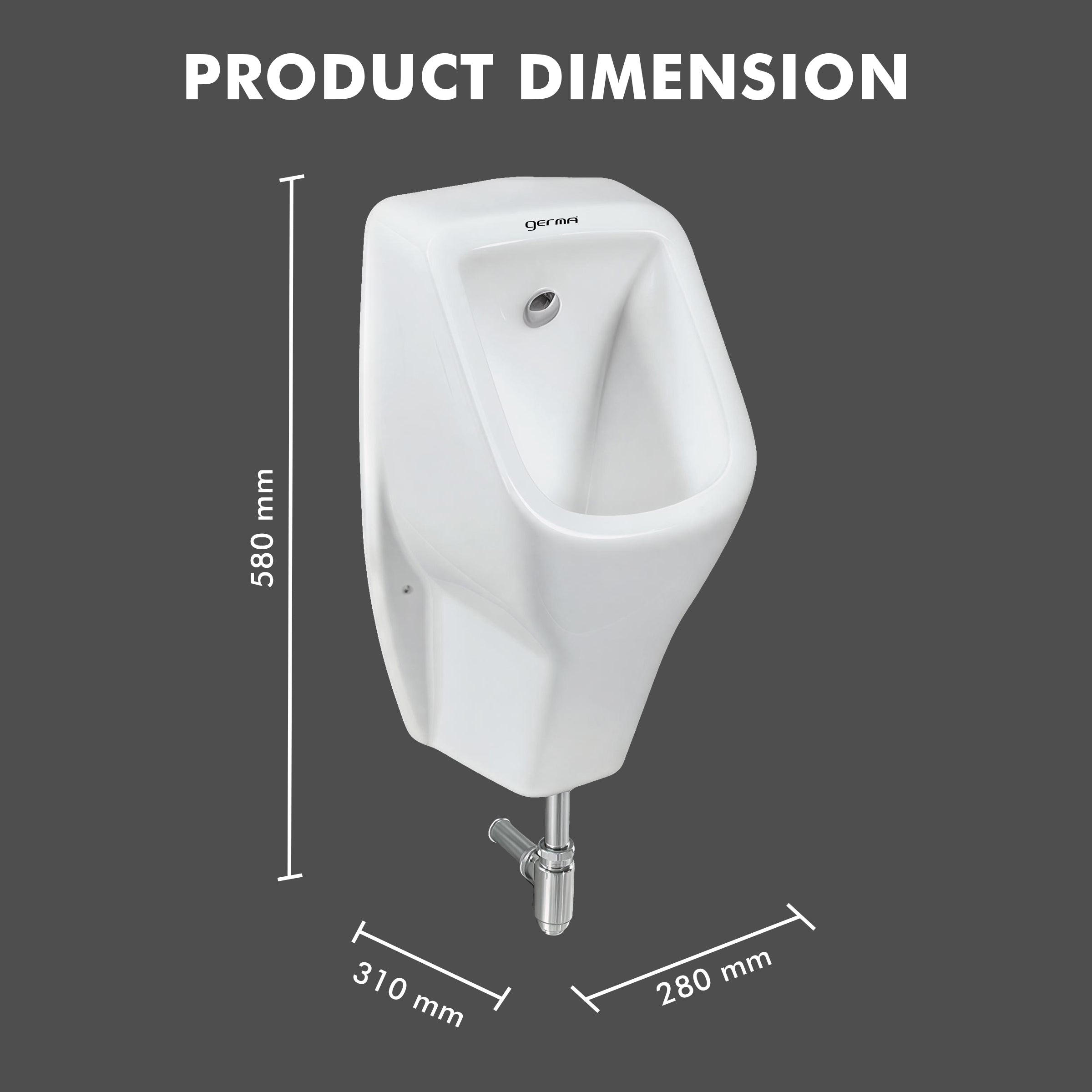 Wall Mounted Ceramic Urinal - TR 16002 TWINKLE