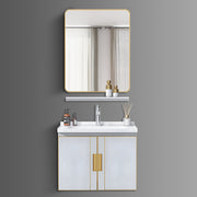 Washbasin Cabinet with Mirror and Shelf - TR 3332 White Marble