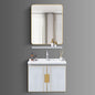 Washbasin Cabinet with Mirror and Shelf - TR 3332 White Marble
