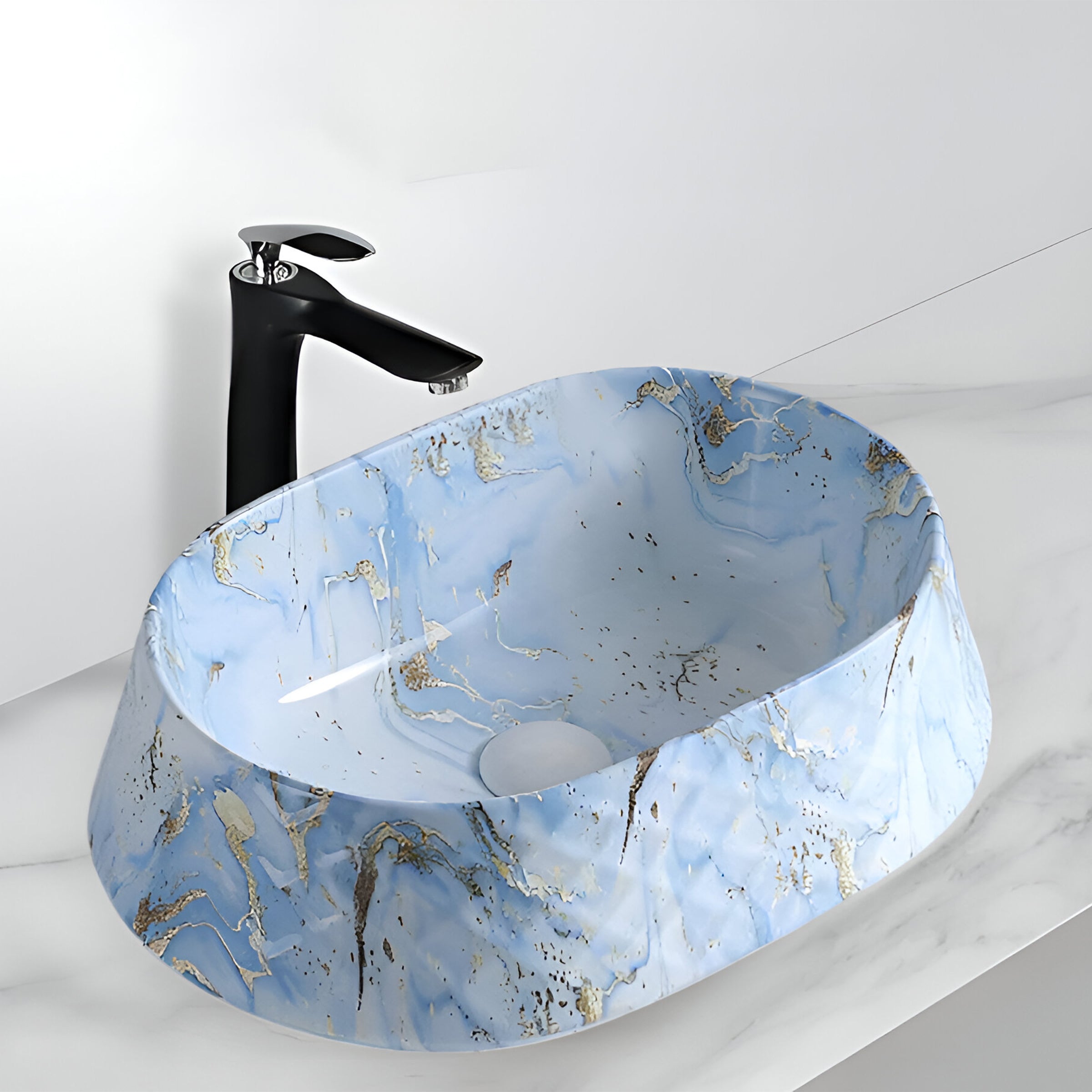Ceramic Table Top Designer Basin - TR 20056-CIBE XTREM CERION BLUE