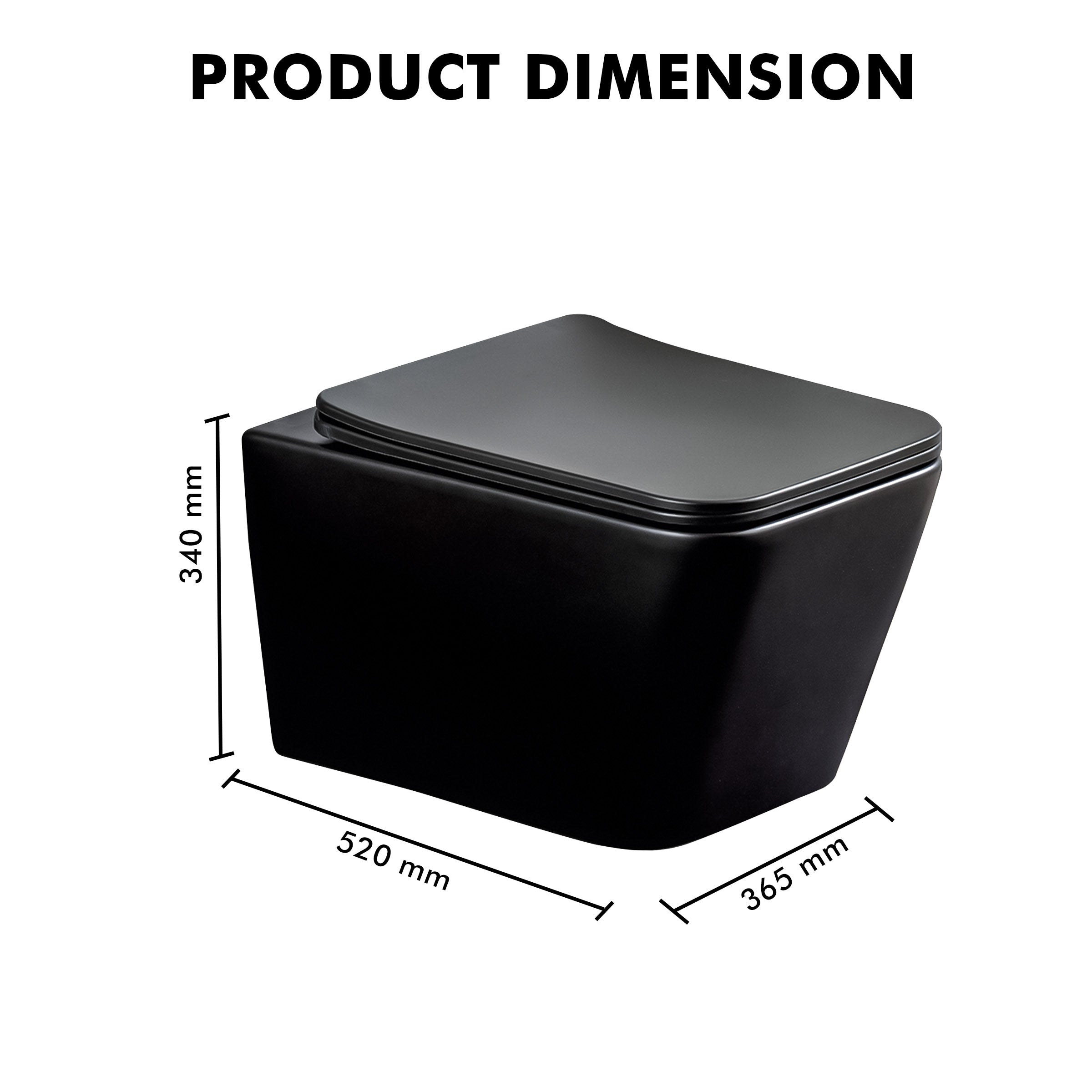 Wall Mounted Ceramic One Piece Closet - Zume Black Matt