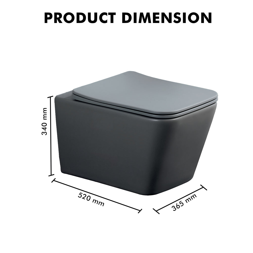 Wall Mounted Ceramic One Piece Closet - Zume Grey Matt