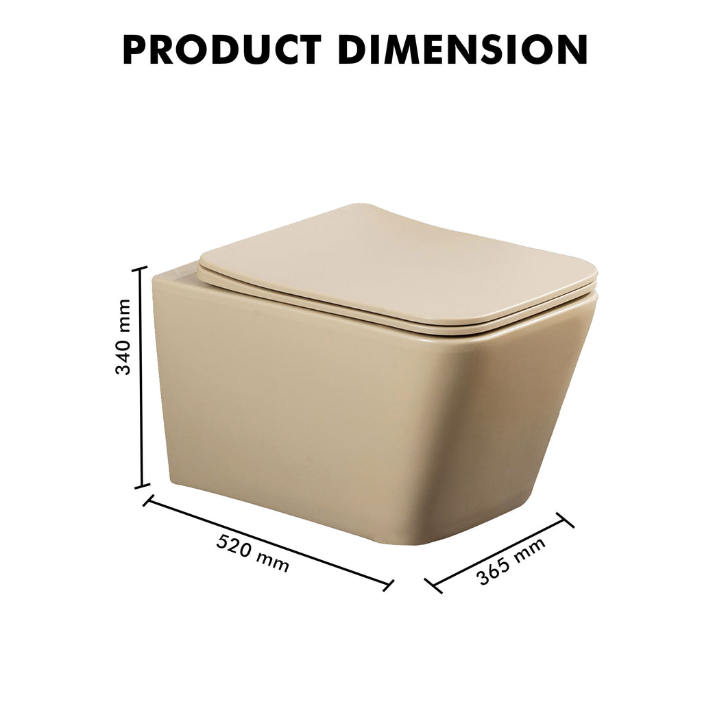 Wall Mounted Ceramic One Piece Closet - Zume Khaki Matt