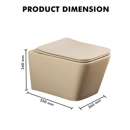 Wall Mounted Ceramic One Piece Closet - Zume Khaki Matt