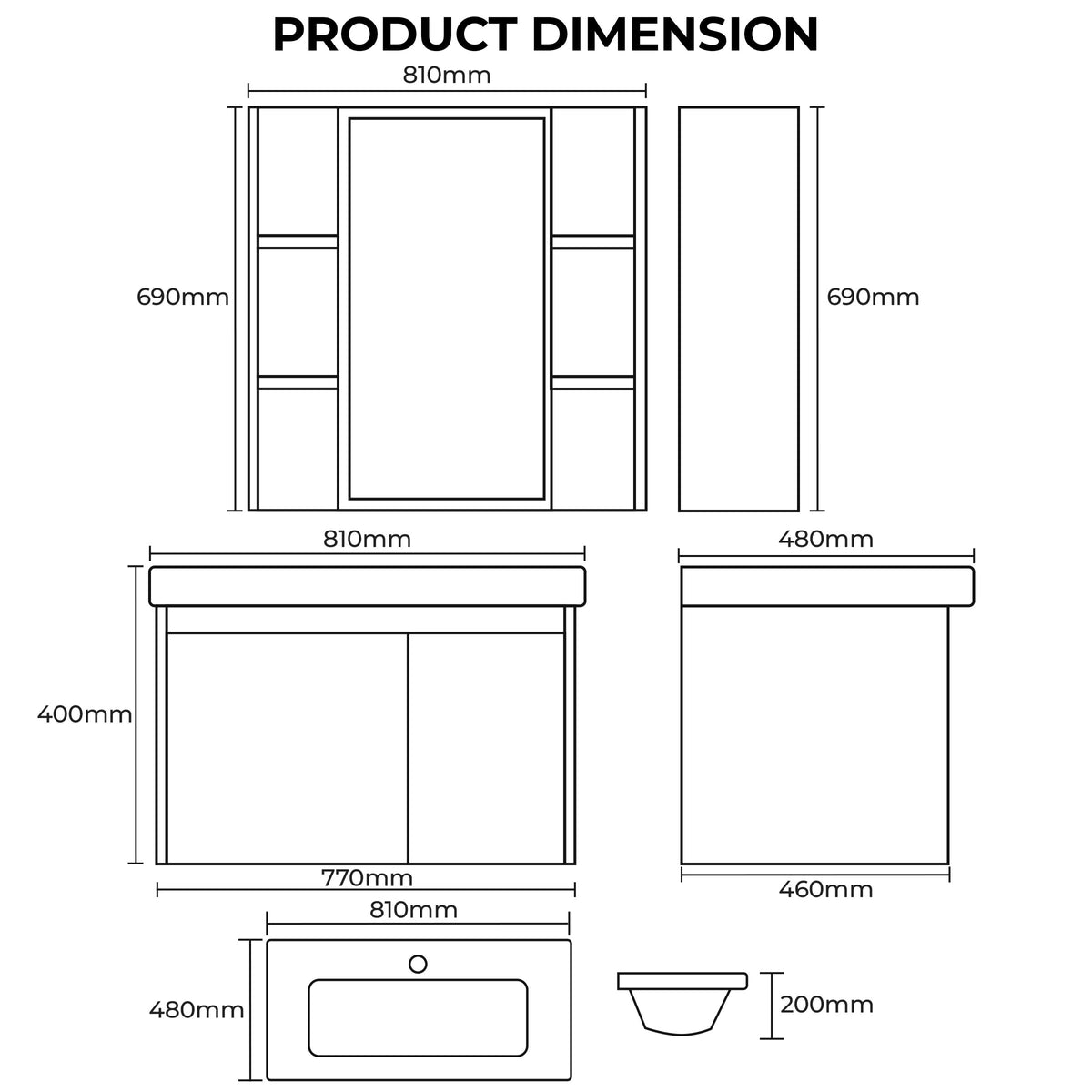 Carbon Fiber Cabinet with Mirror Cabinet - TR 3518 Dual Merino
