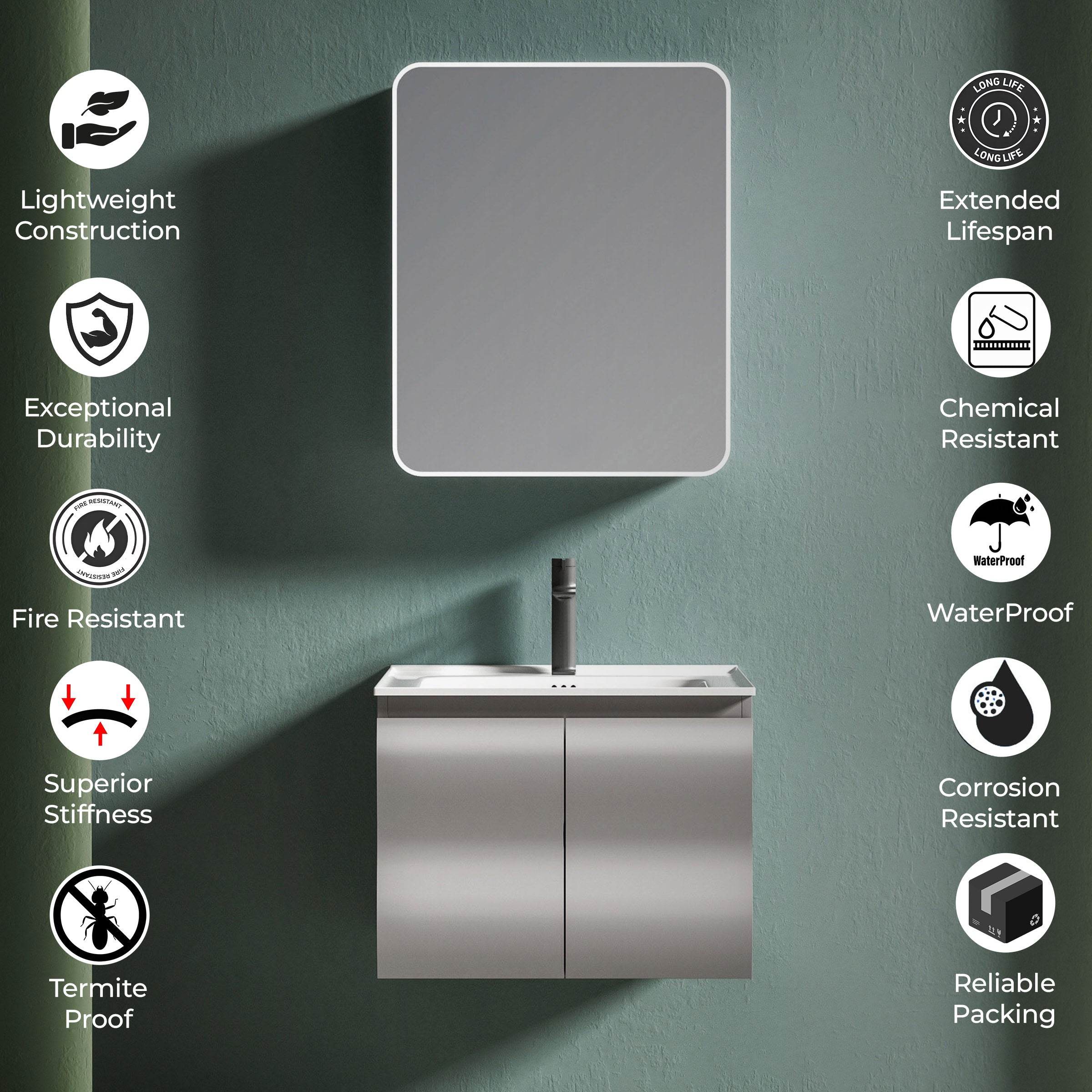 Carbon Fiber Cabinet with Mirror Cabinet - 3524