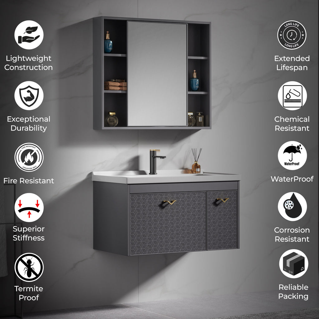 Carbon Fiber Cabinet with Mirror Cabinet - 3522