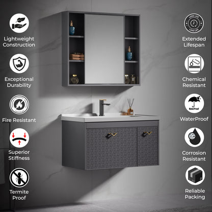 Carbon Fiber Cabinet with Mirror Cabinet
