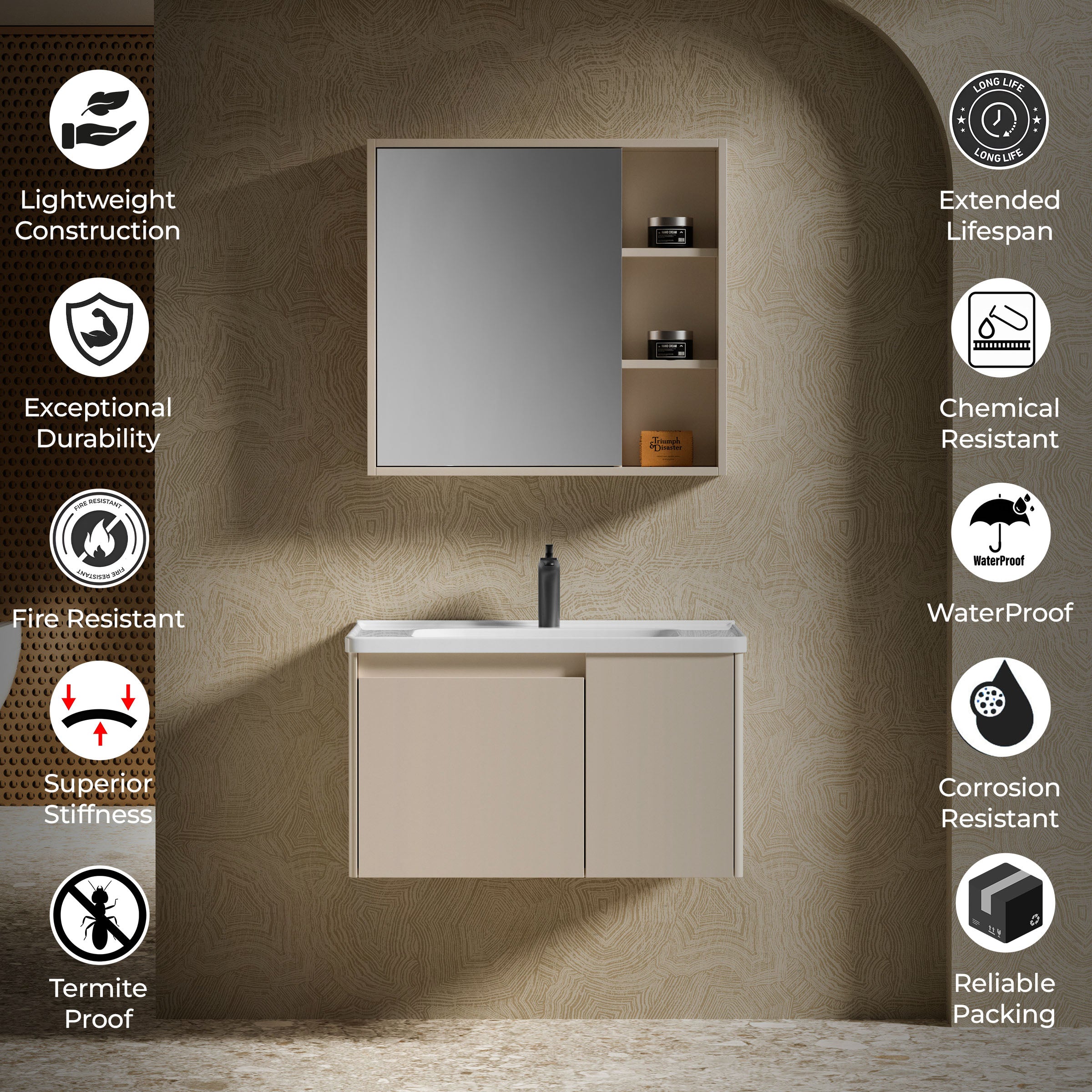 Carbon Fiber Cabinet with Mirror Cabinet - 3523