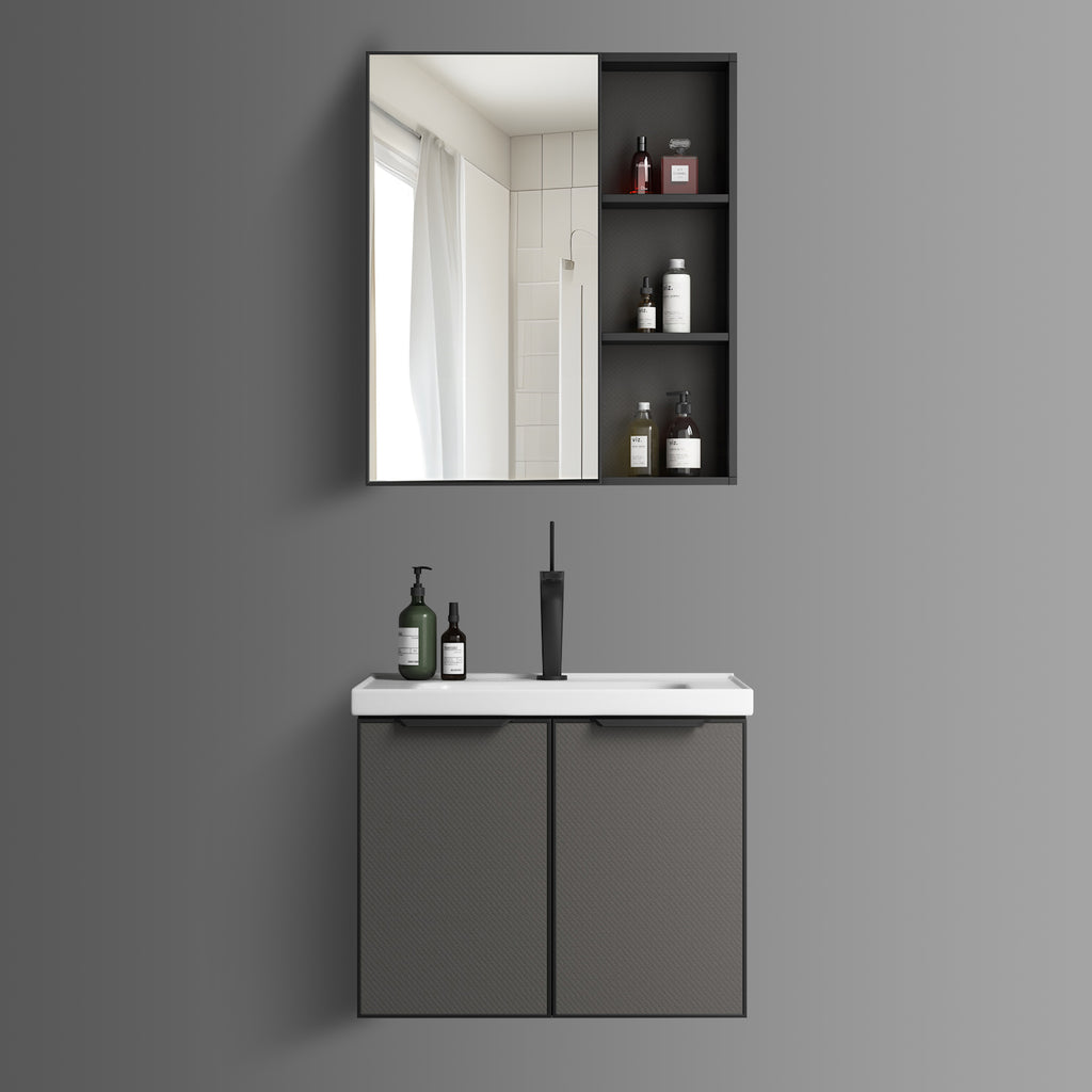 Washbasin Cabinet Along with Mirror Cabinet - Nolge Grey
